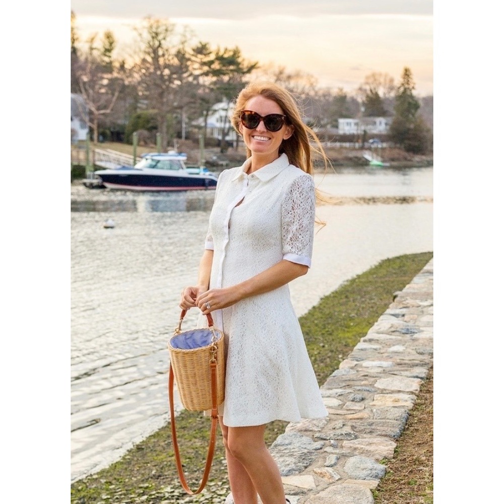 Gal Meets Glam Leighton White Lace Mini Dress Size 2 Bridal Shower Graduation